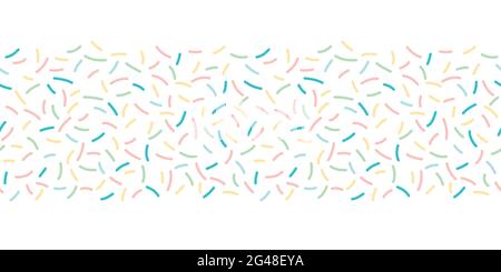 Pastel abstract hand drawn confetti seamless patterns. Vector colorful pastel doodle background. For scrapbooks, invitations and fabrics. Stock Vector
