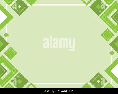 Abstract geometric background made from triangles and squares. Green pattern made from shapes, template with copy space, green and white colors Stock Vector