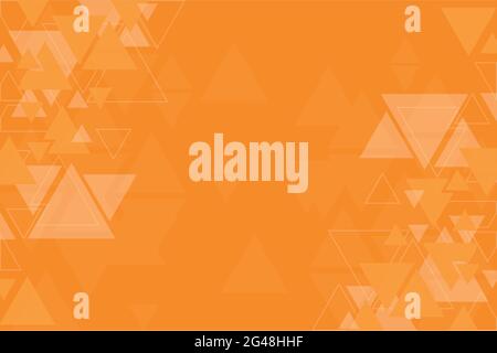 Abstract background made from triangles, orange pattern, symmetrical geometric shapes, vector background, geometry template, orange with white banner Stock Vector