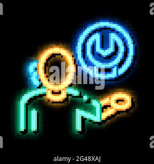 contact help setting problems neon glow icon illustration Stock Vector
