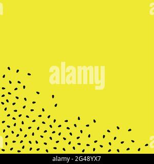 Abstract bright yellow watermelon background with seeds - Vector illustration Stock Vector