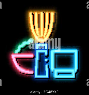 kitchen appliances and devices neon glow icon illustration Stock Vector