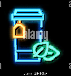 paper cup of tea neon glow icon illustration Stock Vector