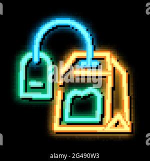 tea bags neon glow icon illustration Stock Vector