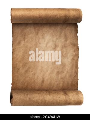 Vintage paper texture, old parchment isolated on white background Stock Photo