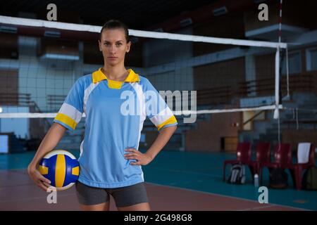 Portrait of confident volleyball player Stock Photo