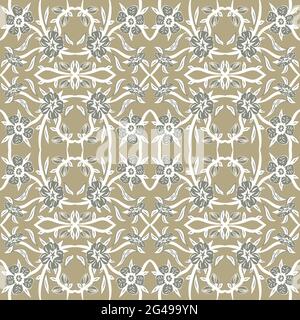 Vector vintage floral seamless pattern element. Grunge print style. Stock Vector
