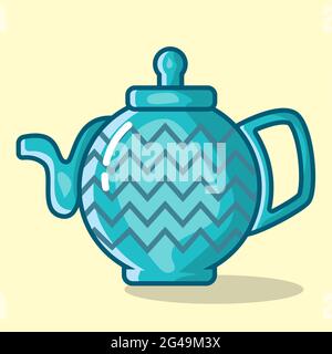 ceramic teapot vector illustration in flat style Stock Vector