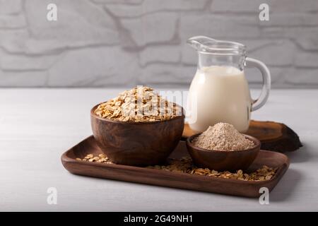 Non dairy oat milk Stock Photo