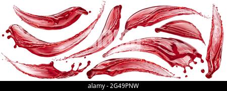 Berry juice splashes, berry compote splash isolated on white background Stock Photo