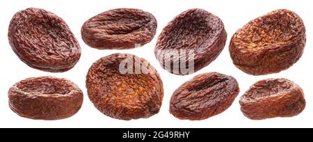 Sun dried apricots isolated on white background Stock Photo