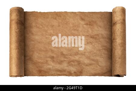 Vintage paper texture, old parchment isolated on white background Stock Photo