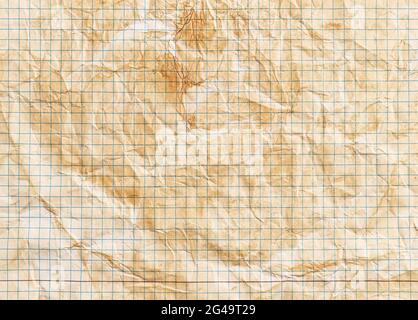 Old paper texture, vintage background, checkered school notebook Stock Photo