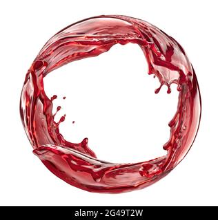 Circle berry juice splashes isolated on white background Stock Photo