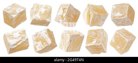 Turkish Delight isolated on white background Stock Photo