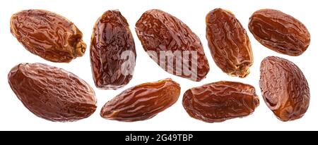 Dried dates isolated on white background with clipping path Stock Photo