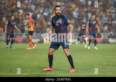 Tunis, Tunisia. 19th June, 2021. Ali Maaloul in action during the first leg CAF champions league semi-final football match between Tunisia's Esperance Sportive de Tunis and Egypt's al-Ahly at the Olympic Stadium in Rades. (Final score; Esperance sportive 0: 1 Egypt's al-Ahly). Credit: SOPA Images Limited/Alamy Live News Stock Photo