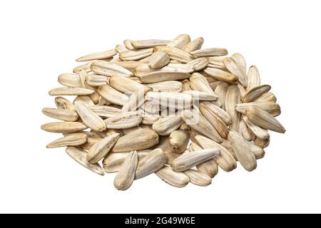 Dry sunflower seeds isolated on white background Stock Photo