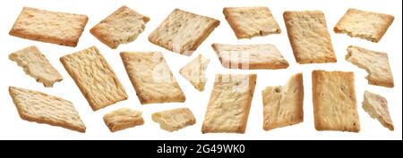 Italian crispbreads with rosemary isolated on white background Stock Photo