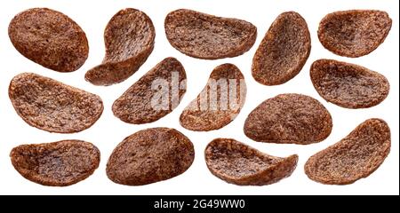 Chocolate corn flakes isolated on white background Stock Photo