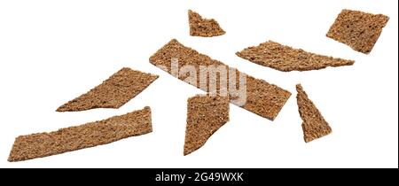 Thin rye crisp bread isolated on white background Stock Photo