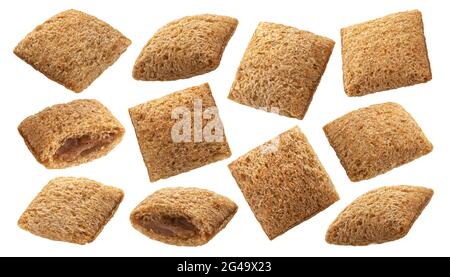 Corn pads with chocolate filling isolated on white background Stock Photo