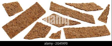 Thin rye crisp bread isolated on white background Stock Photo