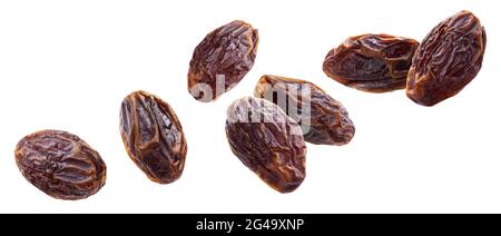 Dried jumbo dates isolated on white background with clipping path Stock Photo