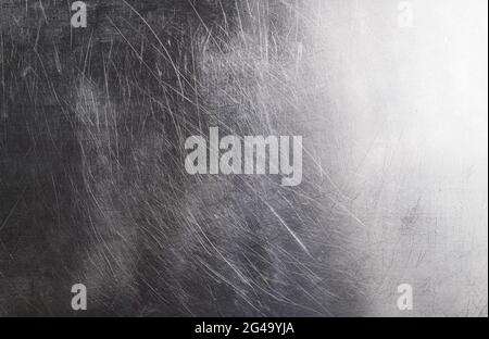 Metal background, brushed metal texture with scratches Stock Photo