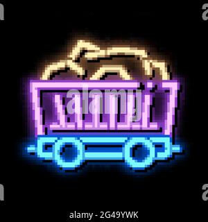 coal cart neon glow icon illustration Stock Vector