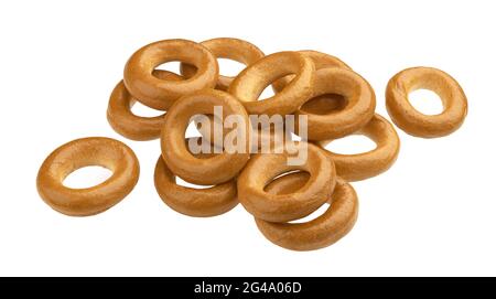 Russian bagels isolated on white background with clipping path Stock Photo