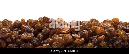 Pile of raisins isolated on white background Stock Photo