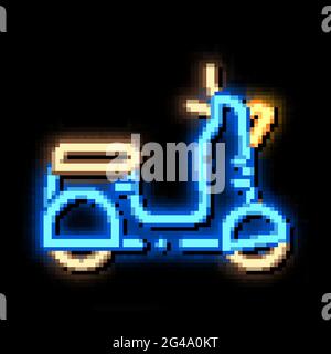 mobile motobike neon glow icon illustration Stock Vector