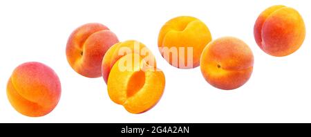 Apricots isolated on white background with clipping path Stock Photo