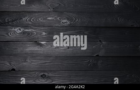 Black wooden background, old wooden planks texture Stock Photo