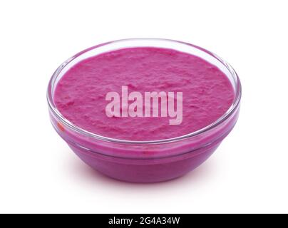Red horseradish sauce with beet isolated on white background Stock Photo