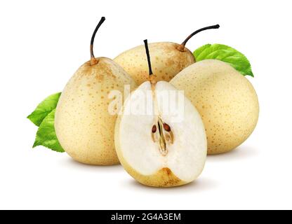 Chinese pears isolated on white background Stock Photo
