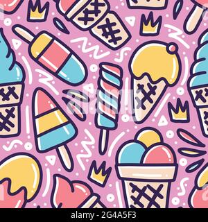 Hand drawn doodle fresh menu on the sunny day Stock Vector