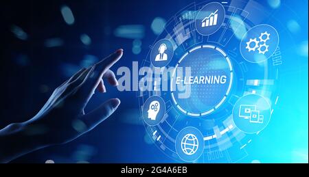 E-learning Online Education Training Webinar Seminar Personal Development and Professional growth Stock Photo