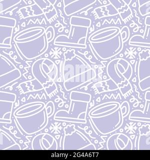 hand drawn winter season doodle Stock Vector