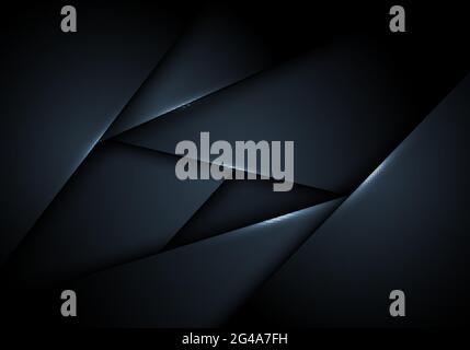 Abstract dark blue stripes overlapping layer background. Vector illustration Stock Vector