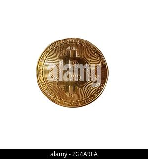 Bitcoin token coin isolated on white background Stock Photo