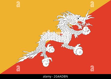 Flag Of Bhutan Stock Photo