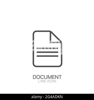 Document paper line icon, outline vector sign, linear style pictogram isolated on white. Editable stroke Stock Vector