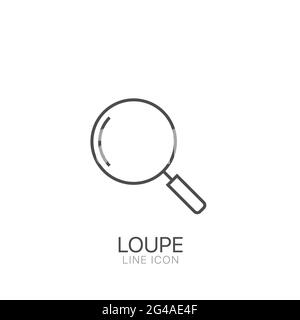 Magnifying glass icon. Search and find symbol. Logo illustration. Outline vector icon. Line sign. Editable stroke Stock Vector