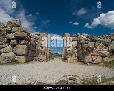 Hattusa ancient city. The Lion Gate in the south west of Hattusa.  Corum - Turkey Stock Photo
