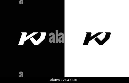KJ KV abstract vector logo monogram Stock Vector