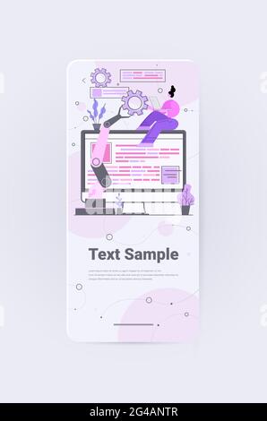developer with robotic hand creating mobile website ui web application ...