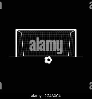 Penalty shootout vector t shirt design. Goal post vector with vector football minimal design. Stock Vector