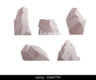 Rock stone. Nature objects. Cartoon vector illustration. Stock Vector